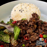 MEAL 8: 5 SPICE BEEF, SESAME PAK CHOI, RICE.