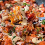 MEAL 5 - SHREDDED BBQ CHICKEN LOADED POTATO CUBES.