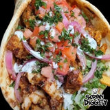 MEAL 5 - CHICKEN SHAWARMA FLATBREAD w/ HOT HONEY YOGHURT SAUCE.